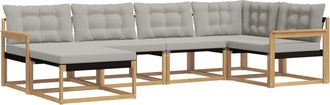 vidaXL Conjunto De Sof&aacute;s De Exterior 6 Uds. Blanco Y Gris Claro Vidaxl