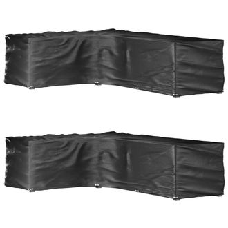 vidaXL Vidaxl - Fundas Muebles Jard&iacute;n Forma De L 2 Uds 18 Ojales 220x285x80 Cm