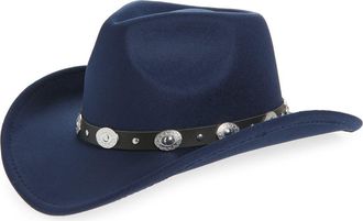 Tasha Embellished Western Cowboy Hat in Navy at Nordstrom