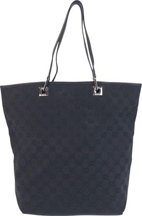 Gucci Black Gg Canvas & Leather Tote (Authentic Pre-Loved)