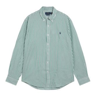 Polo Ralph Lauren Casual Shirts, male, Green, Size: M Striped Woven Sport Shirt