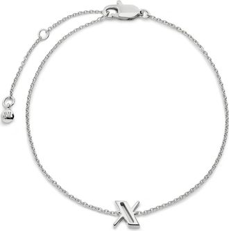 Monica Vinader Initial Pendant Bracelet in Sterling Silver X at Nordstrom