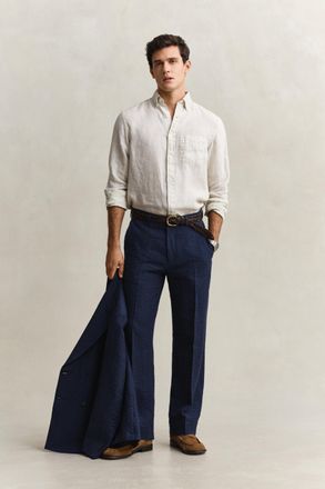 GANT Men Indigo Seersucker Suit Pants (50) MID BLUE