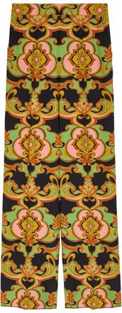 Etro Patterned Straight-leg Silk Trousers - Black - 42 (UK10 / S)