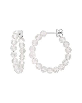 Rina Limor Silver 4.00 Ct. Tw. White Topaz Hoop Earrings