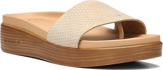 Donald J Pliner Fiji Slide Womens Ivory Leather Platform Wedge Sandals GAL1924