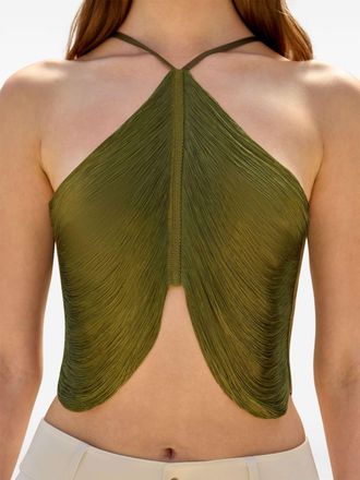 Cult Gaia Quella fringed top - women - Polyester/Spandex/Elastane - M - Green
