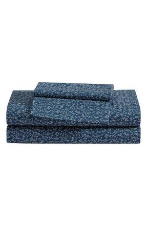 Eddie Bauer Sea Planes 200 Thread Count 100% Cotton Percale Sheet Set in Dark Blue at Nordstrom Rack, Size Queen