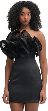 Elisabetta Franchi Ruffled Mini Dress - Dames - Feestkleedjes - Zwart - S - Polyester - Kleedjes