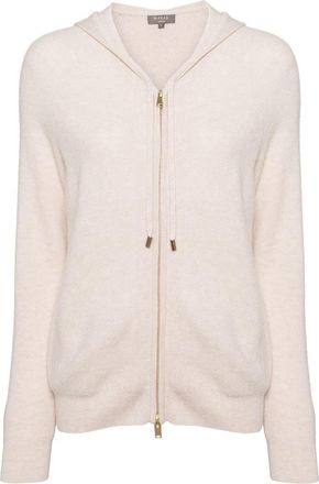 N.Peal Honeycomb knit hoodie - women - Organic Cashmere - M - Neutrals