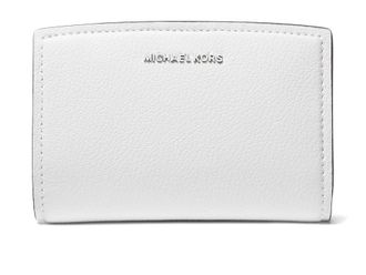 Michael Kors Bryant Medium Zip Around Wallet Wallet Womens Handbags Optic White : MD, Cotton/Leather