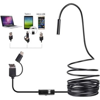 OEM C&aacute;mara De Inspecci&oacute;n Crezuo 3 En 1 Usb Tipo-c Para Aplicaciones Industriales: Endoscopio, Resistente Al Agua Para Tuber&iacute;as De Drenaje, Brillo Ajustabl