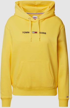 Tommy Jeans Hoodie mit Label-Stitching in GELB, Gr&ouml;&szlig;e S