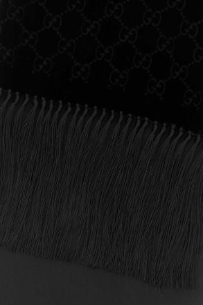 Gucci Mens Velvy Scarf Black Viscose Silk