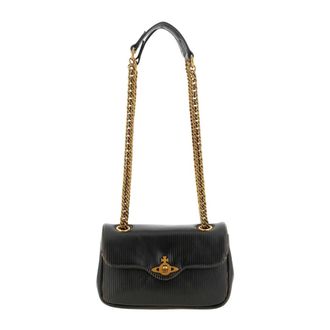 Vivienne Westwood Anita Schoudertas - Dames - Tassen - Zwart - Maat: ONE Size Leer