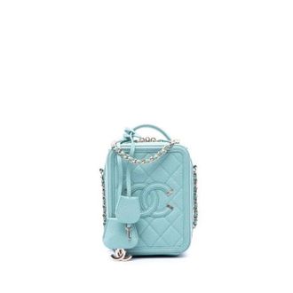 Chanel Pre-owned Vintage Satchel - unisex - Vintage Schoudertas - Blauw - ONE Size - Leer - Vintage