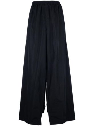 Balenciaga drawstring-waist wide-leg trousers - unisex - Cotton/Polyester/Polyamide - M - Black