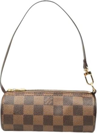 Louis Vuitton Pre-owned Papillon Pochette - Dames - Vintage Mini Tas - Bruin - ONE Size - Leer - Vintage
