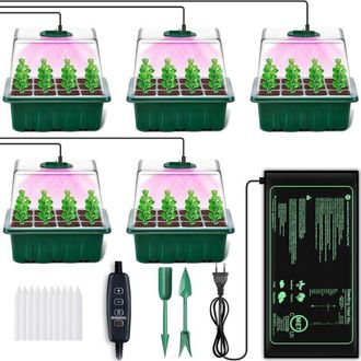 OEM Mini Serra Per Piante, Kit Di Coltivazione Da 5 Pezzi Con Tappetini Riscaldanti, Timer, Illuminazione Regolabile, Kit Di Coltivazione Universale Per P