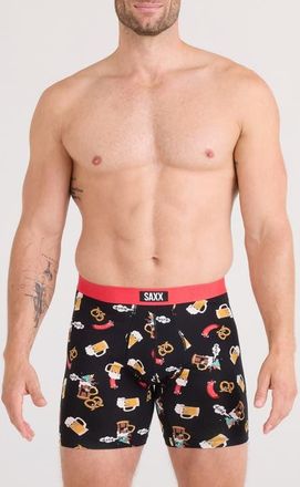 Saxx Vibe Xtra Soft Comfort Boxer Briefs in Oktober Brats-Black at Nordstrom, Size Xx-Large