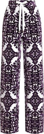 Dolce & Gabbana Pantaloni con motivo jacquard - Viola