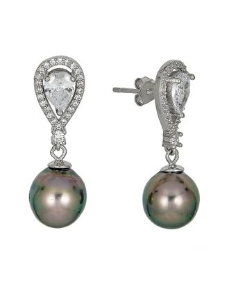 Belpearl Belpearl Silver 10Mm Pearl Cz Earrings