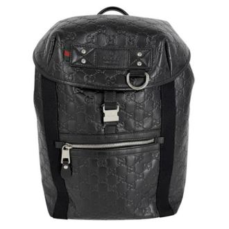 Gucci Vintage, unisex, Zwart, ONE Size, Leer, Pre-owned Vintage Rugzak