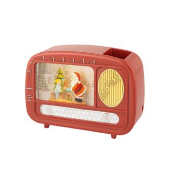 MondoViro Radio navide&ntilde;a con luces LED brillantes, Pap&aacute; Noel, 22 x 6,3 cm, 15,5