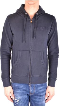 Woolrich Stijlvolle Sweatshirts & Hoodies Collectie - Heren - Vesten met rits - Blauw - S - Hoodies & sweatvesten