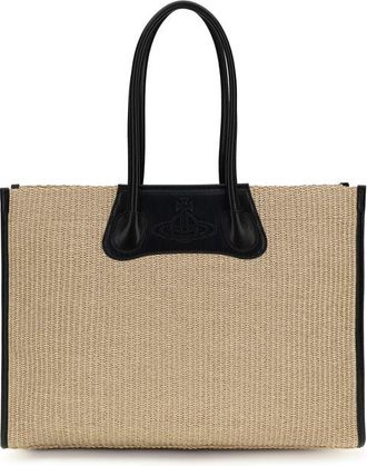 Vivienne Westwood Beige Raffia Shoulder Womens Bag