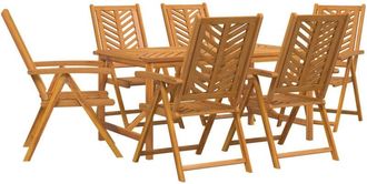 vidaXL Garden Dining Set 7 pcs Brown 150 x 90 x 74 cm vidaXL