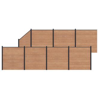 vidaXL Panel De Valla 8 Pcs Wpc Y Aluminio Marr&oacute;n Vidaxl