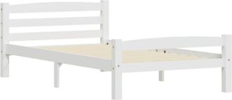 vidaXL Bed Frame without Mattress White Solid Pinewood 90x200 cm Vidaxl