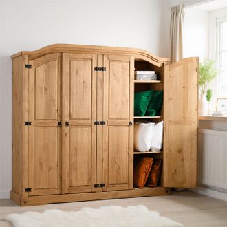 Seconique Corona 4 Door Wardrobe in Natural