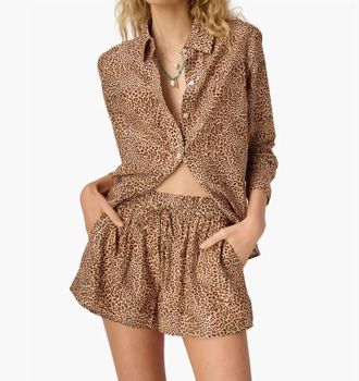 Cami NYC Rafella Silk Cotton Top In Leopard