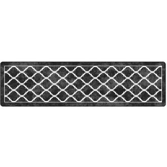 vidaXL Vidaxl - Alfombra Lavable Antideslizante Negro Y Blanco 80x300 Cm