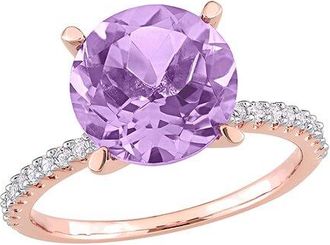 Rina Limor Silver 3.33 Ct. Tw. Amethyst, White Topaz Ring