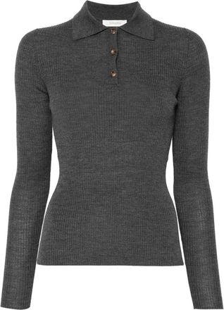 Jcsophie Pisa Ribbed-knit Polo-collar Sweater
