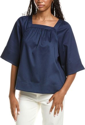 Foxcroft Violet Elbow-Sleeve Matte Top