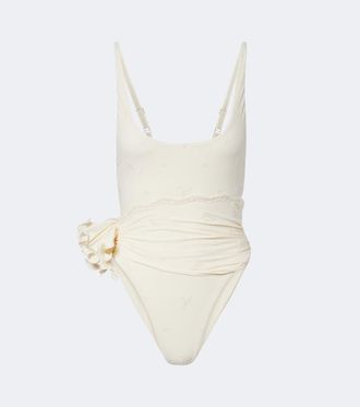Magda Butrym Ba&ntilde;ador drapeado bordado floral