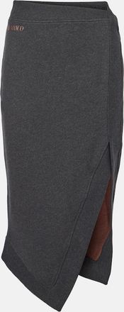 The Attico Logo asymmetric cotton jersey midi skirt