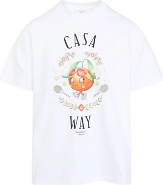 Casablanca Wit Katoenen T-shirt voor Mannen - Heren - T-shirts - Wit - S - Katoen - Tops