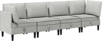 vidaXL Juego De Muebles De Sal&oacute;n 4 Uds. Gris Claro Tela Vidaxl