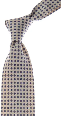 Canali White & Blue Flowers Silk Tie