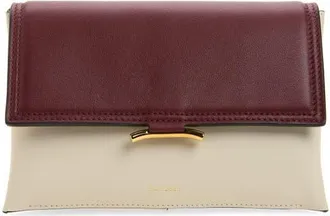 Wandler Ida Trio Colorblock Leather Clutch in Bordeaux Mix at Nordstrom
