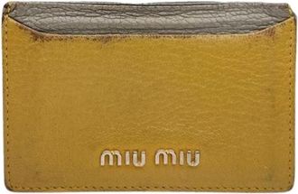 Miu Miu Pre-owned Leather Wallet - Dames - Vintage Accessoires - Geel - ONE Size - Leer - Vintage