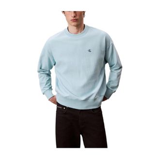 Calvin Klein Hoodies & sweatvesten, Heren, Blauw, L, Regular Crewneck Sweatshirt