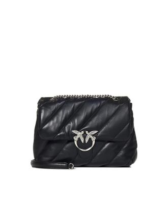 Pinko Love Bag Puff Large Shoulder Bag Black/Old Silver