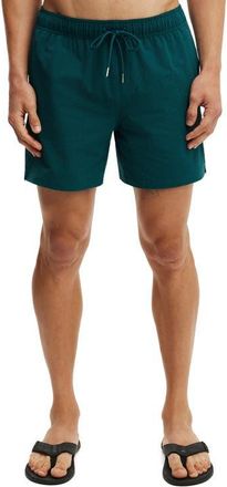 Cotton On Mens Stretch Swim Short in Teal Seersucker at Nordstrom, Size Medium