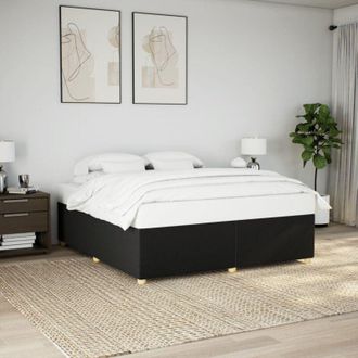 vidaXL Cama Sin Colch&oacute;n Tela Negro 200x200 Cm Vidaxl
